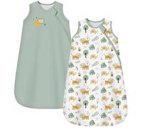 Chilsuessy Baby Sleeping Bag 1.5 Tog 2pcs 100% Cotton Nursery Sleeping Sack Soft Wearable Blanket Winter Baby Sleep Bag for Newborn Infant, 1.5 Tog Cute Lion, 18-24 Months