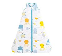 Chilsuessy Baby Sleeping Bag 100% Cotton 1Tog Toddler Sleeping Sack Newborn Wearable Blanket Summer Swaddle Wrap, Sea Jellyfish, L/1-2 Years