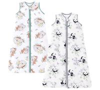 Chilsuessy Baby Sleeping Bag 2.5 tog Toddler sleeping bag 100% Cotton Nursery Bedding Kids Wearable Blanket Sleeping Sack for Infant Boys Girls, Koala + Panda, 110cm/3-4 Years