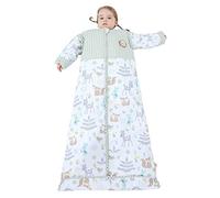 Chilsuessy Baby Sleeping Bag 2.5 Tog Winter Sleeping Sack Wearable Blanket for Kids, Adjustable Length, Removable Sleeves, Toddler Sleeping Bag for Boys Girls, 2.5 Tog/Dream Forest, 90cm/1-3 Years