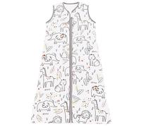 Chilsuessy Baby Sleeping Bag for Summer 100% Cotton 0.5 Tog, Infant Sleeping Bag Unisex Wearable Blanket Sleeping Sack for Toddler, Happy Animal, 90cm/1-2 T