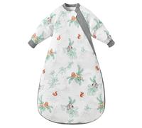 Chilsuessy Baby Sleeping Bag Winter Sleeping Sack with Detachable Sleeves 100% Cotton Wearable Blanket for Infant Toddler Boys Girls, Forest/3.5 Tog, 0-6 Months