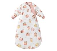 Chilsuessy Baby Sleeping Bag Winter Sleeping Sack with Detachable Sleeves 100% Cotton Wearable Blanket for Infant Toddler Boys Girls, Party Cake/3.5 Tog, 0-6 Months