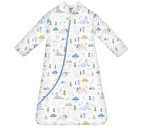 Chilsuessy Baby Sleeping Bag with Detachable Long Sleeves 2.5 Tog Wearable Blanket for Winter Toddler Sleeping Bag Kids Sleeping Sack for Infant Toddler, Polar Bear Park, 2-4 Years