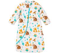 Chilsuessy Baby Sleeping Bag with Detachable Long Sleeves 2.5 Tog Wearable Blanket for Winter Toddler Sleeping Bag Kids Sleeping Sack for Infant Toddler, Forest Bear/2.5 Tog, 6-18 Months