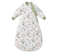 Chilsuessy Baby Sleeping Bag with Detachable Sleeves 100% Cotton 2.5 Tog Winter Sleeping Sack Wearable Blanket for Infant Toddler Boys Girls, Rabbit Garden/2.5 Tog, 0-6 Months