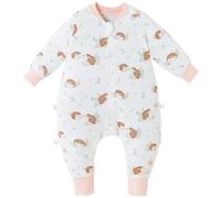 Chilsuessy Baby Sleeping Bag with Feet 1.5 Tog 100% Cotton Sleeping Sack with Legs Anti Kick Infant Toddler Wearable Blanket for Boys and Girls, Sweet Hedgehog, 70cm / 1-2 Years