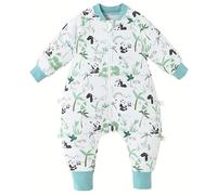 Chilsuessy Baby Sleeping Bag with Feet 1.5 Tog 100% Cotton Sleeping Sack with Legs Anti Kick Infant Toddler Wearable Blanket for Boys and Girls, Panda Forest, 90cm / 3-4 Years