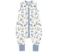Chilsuessy Baby Sleeping Bag with Feet 1.5 TOG Baby Sleep Sack with Legs 100% Cotton Toddler Wearable Blanket Walker Sleep Sack Kids, 1.5 Tog/Dinosaurier, 100cm/4-5 Years