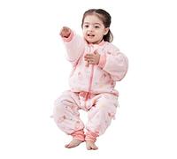 Chilsuessy Baby Sleeping Bag with Feet 2.5 Tog Winter Sleeping Sack with Removable Sleeves Anti Kick Infant Toddler Wearable Blanket for Boys Girls Cotton, Pink Radish, XL/4-5 Years