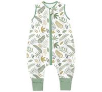 Chilsuessy Baby Sleeping Bag with Feet Summer Baby Sleeping Bag 100% Cotton 0.5 Tog Summer Kid Sleeping Bag with Legs for Infant Toddler, 0.5 Tog/Green Plants, 70cm/6-18 Months