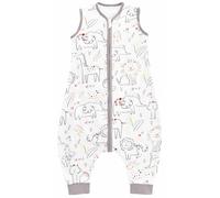 Chilsuessy Baby Sleeping Bag with Feet Summer Baby Sleeping Bag 100% Cotton 0.5 Tog Summer Kid Sleeping Bag with Feet for Infant Toddler Sleeveless, Happy Animal, 90cm/3-4 Years