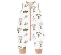 Chilsuessy Baby Sleeping Bag with Feet Summer Baby Sleeping Bag 100% Cotton 0.5 Tog Summer Kid Sleeping Bag with Feet for Infant Toddler Sleeveless, Hot air Balloon, 90cm/3-4 Years
