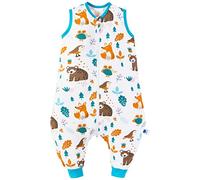 Chilsuessy Baby Sleeping Bag with Feet Summer Baby Sleeping Bag 100% Cotton 0.5 Tog Summer Kid Sleeping Bag with Feet for Infant Toddler Sleeveless, Forest Animals, 80cm/2-3 Years