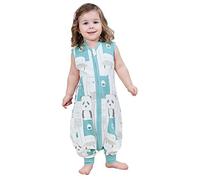 Chilsuessy Baby Sleeping Bag with Feet Summer Baby Sleeping Bag 100% Cotton 0.5 Tog Summer Kid Sleeping Bag with Feet for Infant Toddler sleeveless, Panda, 80cm/2-3 Years
