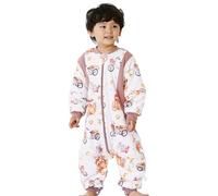 Chilsuessy Baby Sleeping Bag with Feet Winter Toddler Sleeping Sack with Removable Sleeves Anti Kick Infant Wearable Blanket for Boys Girls Warm Cotton, Autumn Fruit/2.5 Days, L/3-4 Years