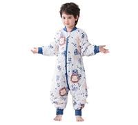 Chilsuessy Baby Sleeping Bag with Feet Winter Toddler Sleeping Sack with Removable Sleeves Anti Kick Infant Wearable Blanket for Boys Girls Warm Cotton, Cute Lion/3.5 Tog, S/1-2 Years