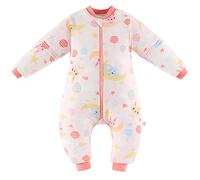 Chilsuessy Baby Winter Sleeping Bag with Feet Warm Toddler Sleeping Sack with Legs Removable Sleeves Anti Kick Infant Wearable Blanket for Boys Girls, Cute Bunny/3.5 Tog, XL/4-5 Years