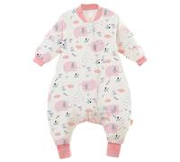 Chilsuessy Baby Winter Sleeping Bag with Removable Sleeves 2.5 Tog Children Anti Kick Unisex Baby Sleep Sack with Feet for Infant Toddler Sleeping Bag, Happy Elephant, 70cm/6-18Months