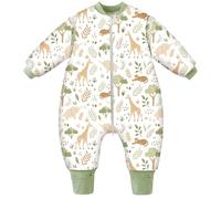 Chilsuessy Sleeping Bag with Feet,Sleeping Bag Baby,Removable Sleeves Winter, 3.5 Tog/Elephant Giraffe, 70-1-2 years