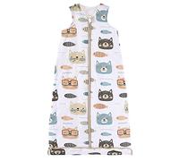 Chilsuessy Toddler Sleeping Bag 2.5 tog Baby sleeping bag, Adjustable length, Nursery Bedding Kids Wearable Blanket Cotton Sleeping Sack for Infant Boys Girls, Cat and fish, 130cm/4-5 Years