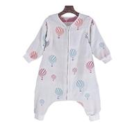 Chilsuessy Unisex Baby Sleepingbag Cotton Gauze Sleeping Bag, Girls Sleeping Bag with Feet, Tog 1, Balloons, 80/Body Height 29.5"-35.4"