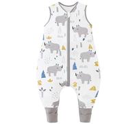 Chilsuessy Winter Baby Sleeping Bag with Feet 2.5 TOG Warm Baby Sleep Sack with Legs 100% Cotton Toddler Wearable Blanket Walker Sleep Sack for Boys and Girls, Cute rhino, 70cm/6-18Months