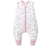 Chilsuessy Winter Baby Sleeping Bag with Feet 2.5 TOG Warm Baby Sleep Sack with Legs 100% Cotton Toddler Wearable Blanket Walker Sleep Sack for Boys and Girls, 2.5 Tog/Pink Flowers, 90cm/3-4 Years