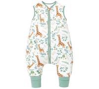 Chilsuessy Winter Baby Sleeping Bag with Feet 2.5 TOG Warm Baby Sleep Sack with Legs 100% Cotton Toddler Wearable Blanket Walker Sleep Sack for Boys and Girls, 2.5 Tog/Green Giraffe, 90cm/3-4 Years