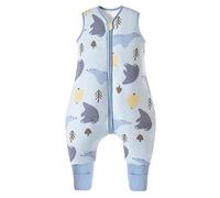 Chilsuessy Winter Baby Sleeping Bag with Feet 2.5 TOG Warm Baby Sleep Sack with Legs 100% Cotton Toddler Wearable Blanket Walker Sleep Sack for Boys and Girls, Blue Polar Bear, 80cm/2-3 Years