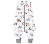 Chilsuessy Winter Baby Sleeping Bag with Feet 2.5 TOG Warm Baby Sleep Sack with Legs 100% Cotton Toddler Wearable Blanket Walker Sleep Sack for Boys and Girls, 2.5 Tog/Colorful car, 90cm/3-4 Years