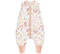 Chilsuessy Winter Baby Sleeping Bag with Feet 2.5 TOG Warm Baby Sleep Sack with Legs 100% Cotton Toddler Wearable Blanket Walker Sleep Sack for Boys and Girls, 2.5 Tog/Pink Plants, 80cm/2-3 Years