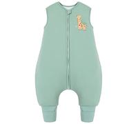 Chilsuessy Winter Baby Sleeping Bag with Feet 2.5 TOG Warm Baby Sleep Sack with Legs 100% Cotton Toddler Wearable Blanket Walker Sleep Sack for Boys and Girls, 2.5 Tog/Light Green, 70cm/6-18 Months
