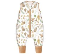Chilsuessy Winter Baby Sleeping Bag with Feet Warm Baby Sleep Sack with Legs Cotton Toddler Wearable Blanket Walker Sleep Sack for Boys and Girls, 2.5 Tog/Squirrel Garden, 80cm/2-3 Years