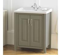 Chiltern 600mm Flat Pack Stone Grey Bathroom Traditional Basin Vanity Unit