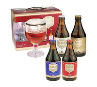 Chimay Trappist Belgian Beer Gift Pack with Goblet Glass (4 pack)