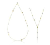 Chimento Armillas Acqua 18ct Yellow Gold Pearl Diamond Necklace - 90cm