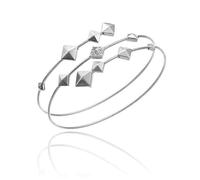 Chimento Armillas Pyramis 18ct White Gold Diamond Spiral Bangle - M