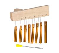 Chimes Percussion Wooden Hand Bell Chime with 8 Tones Musical Instrument with Solid Aluminium Tube and Mallet for Temple School Lessons Concentration Exercise Home