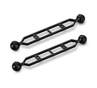 ChimimeDecor 2Pcs 1" Ball to YS Head Adapter with 9'' Extension Arm Aluminum Alloy Underwater Dual Ball Arm for Strobe/Video Light/Diving Camera Tray, Waterproof and Rustproof