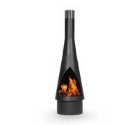Dellonda Outdoor/Garden/Patio Chiminea, Fireplace, Fire Pit, Heater, Ø37 x H127cm - Black Steel