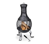 Chiminea Outdoor Heater Garden Brazier Patio Fireplace Portable Steel Sturdy