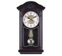 Chiming Wall Clock with Pendulum, Vintage Decorative Design, Large Battery Operated, Three-Dimensional Carving, European Style for Living Room
