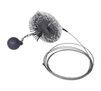 Chimney Brush Silver Steel Wire 25cm Round Heavy-Duty Thread Ball Kit 15m Thread