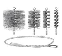 Chimney Brush - Stainless Steel Boiler Pipe Cleaner | 150mm Unclogger Fireproof Complete Tool | Flexible Fireproof Cleaning Kit for Chimneys, Fireplaces