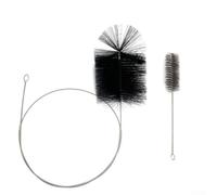 Chimney Brush with Telescopic Handle, Stainless Steel Flue Cleaning Tool for Fireplace Stove Pipe and Dryer Vent, Heavy Duty Nylon Bristles Sweep Kit for Home(300 * 40mm)