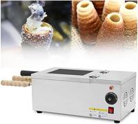 Chimney Cake Oven, Commercial Electric Cake Pop Roller Machine with 2 Pcs Roller, Adjustable Independent Temperature Control and 360° Automatic Rotating, High Production~/