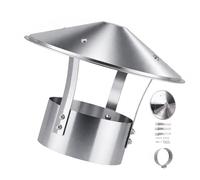 Chimney Cap Roof Cone Top Chimney Rain Cover 304 Stainless Steel Outdoor Exhaust Cap 3" 5" 7" 9" All Weather Chimneys Flue Guard for Fireplace, Wood Stove Pipe(125mm/4.9in)