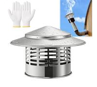 Chimney Cap Round Roof Rain Chimney Cover, Stainless Steel Fireplace Exhaust Cap with Mesh Screen, Stove Pipe Caps for Vent Flue Fireplace 5mm/3inch-400mm/15.7inch(250mm)