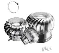 Chimney Caps and Cowls, 110mm-500mm Rotating Chimney Cowl Cap, Stainless Steel Wind Rotating Turbine Cap Vent, for Flue Pipe Protection, Enhanced Ventilation, Easy to Install(110mm/4.3in)